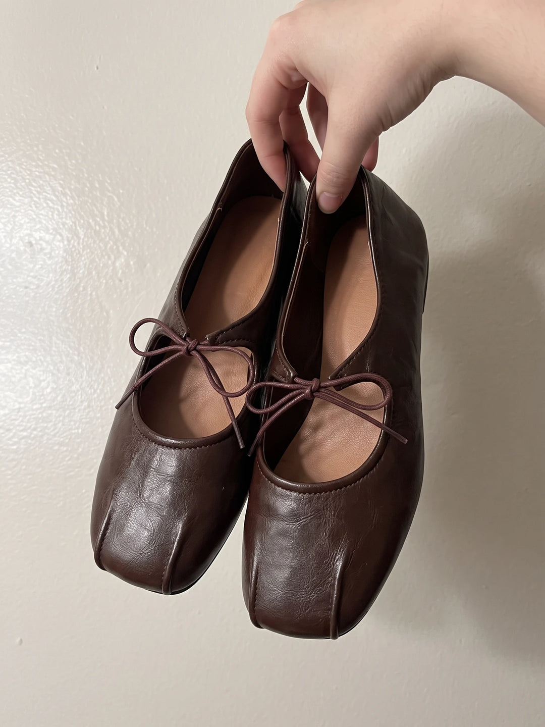 Ottilia Dark Brown Seam Ballerina Flats