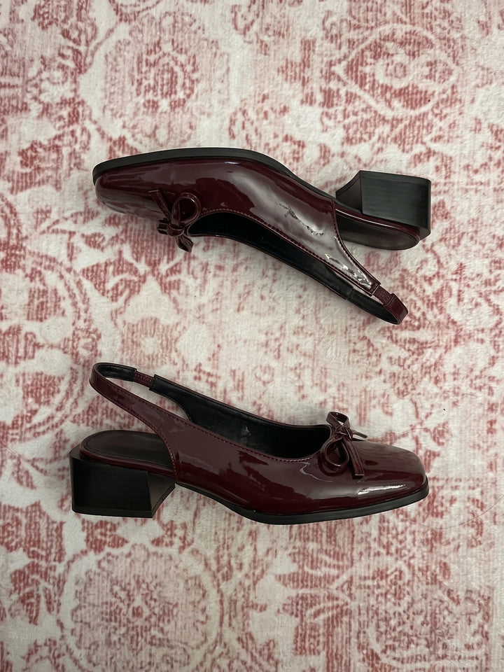 Mirelliane Patent Bow Slingback Heels