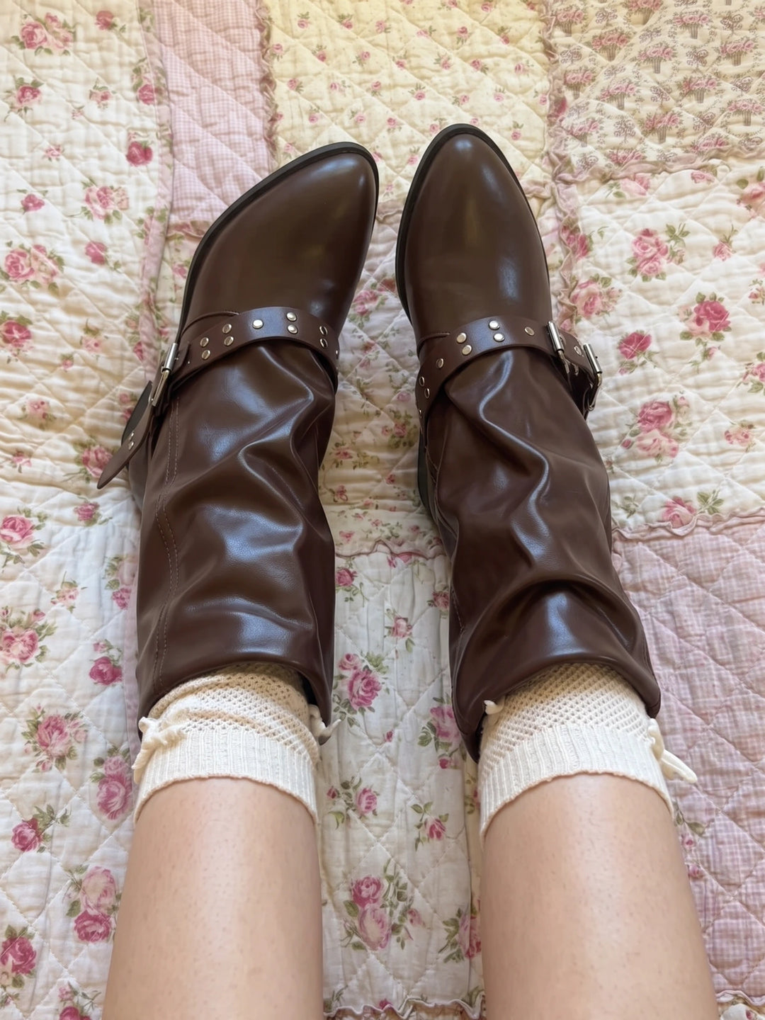 Valentine Studded Slouch Boots
