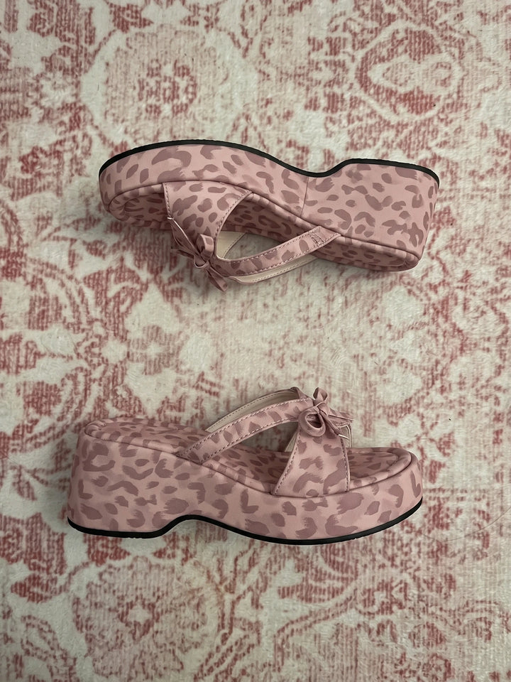 Pink Leopard Darling Sandals