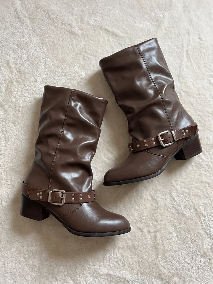 Valentine Studded Slouch Boots