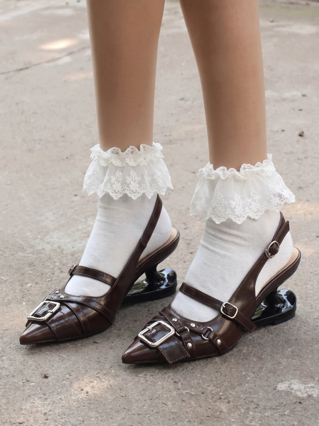 Fanchon Buckled Patent Slingback Heels