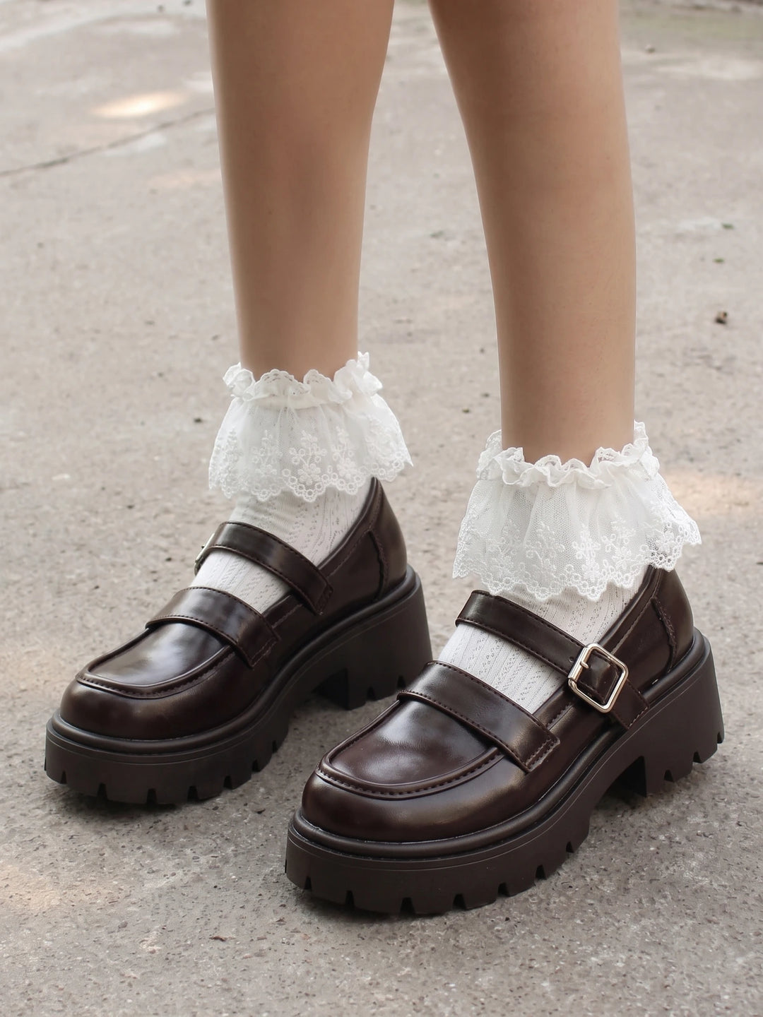 Viollette Lug Sole Mary Jane Shoes
