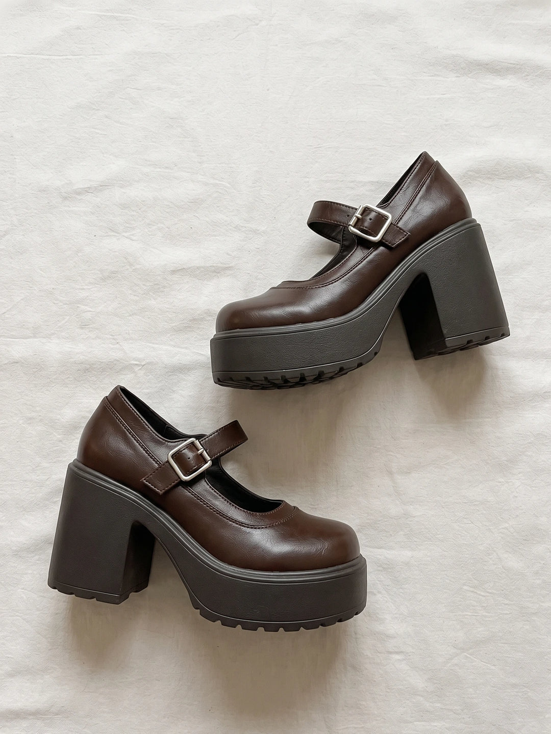 Marichelle Dark Brown Platform Mary Janes