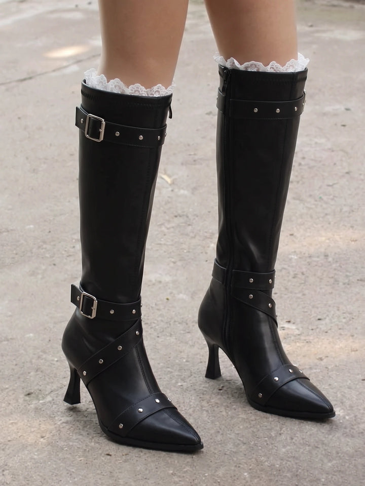 Esmerie Studded Buckle Boots