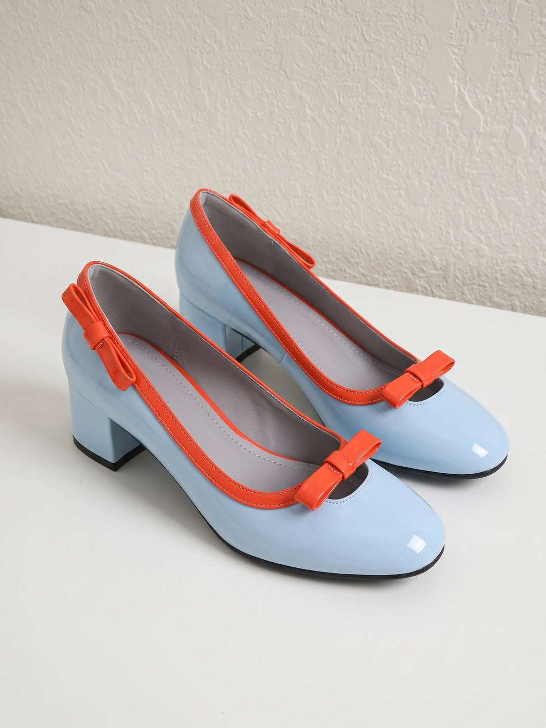 Marisole Patent Two-Tone Bow Heels