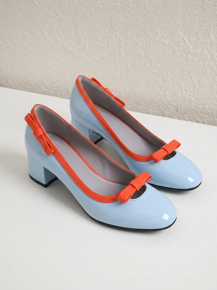 Marisole Patent Two-Tone Bow Heels