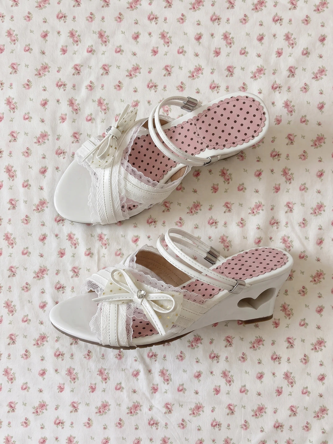 Mariette Polka Lace Slingback Sandals