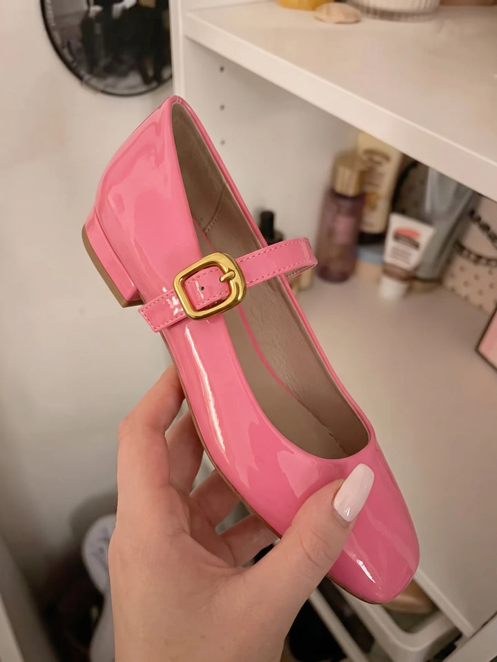 Zorionne Patent Mary Jane Flats